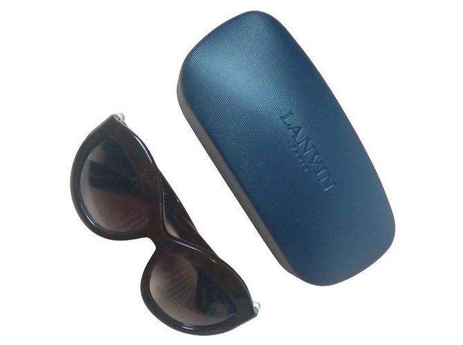 Gafas de sol Lanvin de acetato marrón con perlas Castaño - vista 5