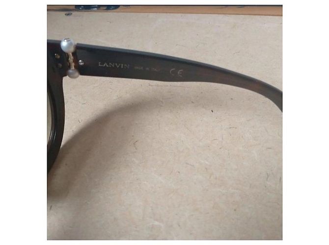 Gafas de sol Lanvin de acetato marrón con perlas Castaño - vista 7