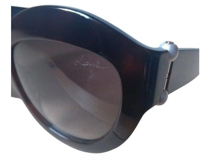 Gafas de sol Lanvin de acetato marrón con perlas Castaño - vista 9