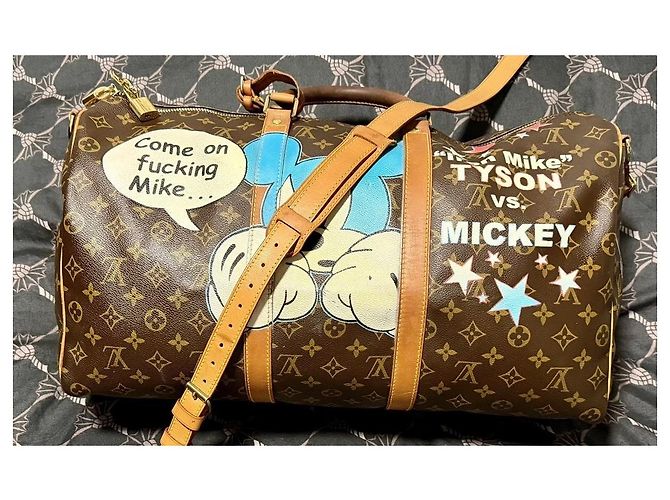 Louis Vuitton Keepall Bandoulière 55 Mike Tyson vs Mickey Monogram Marrone Multicolore - vista 2