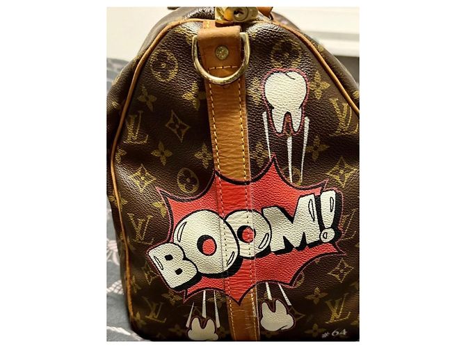 Louis Vuitton Keepall Bandoulière 55 Mike Tyson vs Mickey Monogram Marrone Multicolore - vista 3
