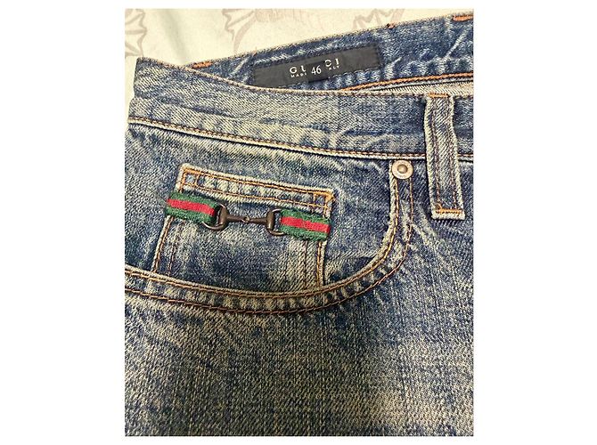 Gucci Horsebit Web Stripe Denim Jeans - view 2