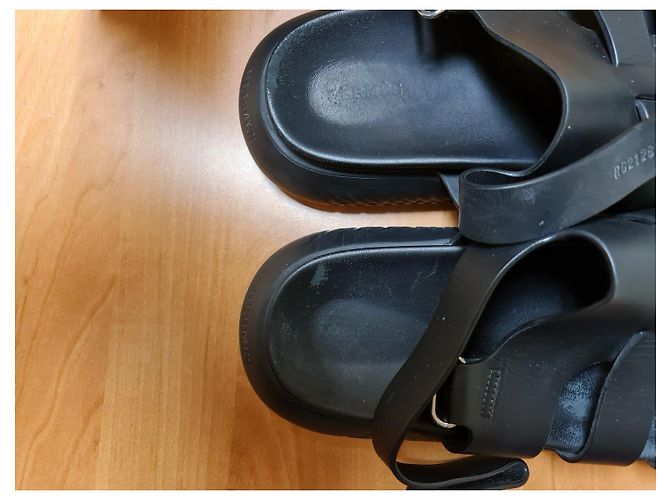 Sandali Hermès Doha in pelle nera Nero - vista 10