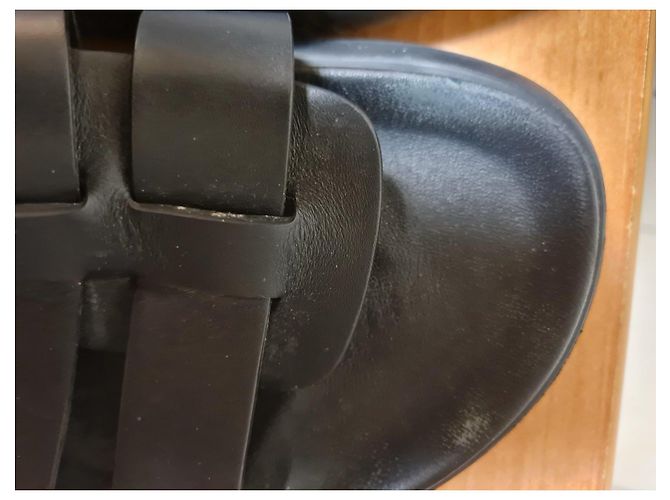 Sandali Hermès Doha in pelle nera Nero - vista 12