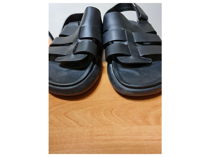 Sandali Hermès Doha in pelle nera Nero - vista 4