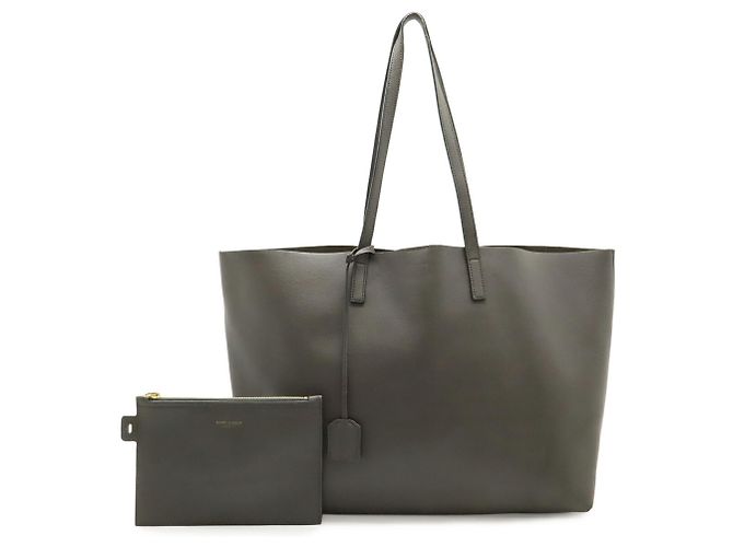 Borsa a tracolla in pelle grigia Yves Saint Laurent Marrone - vista 2
