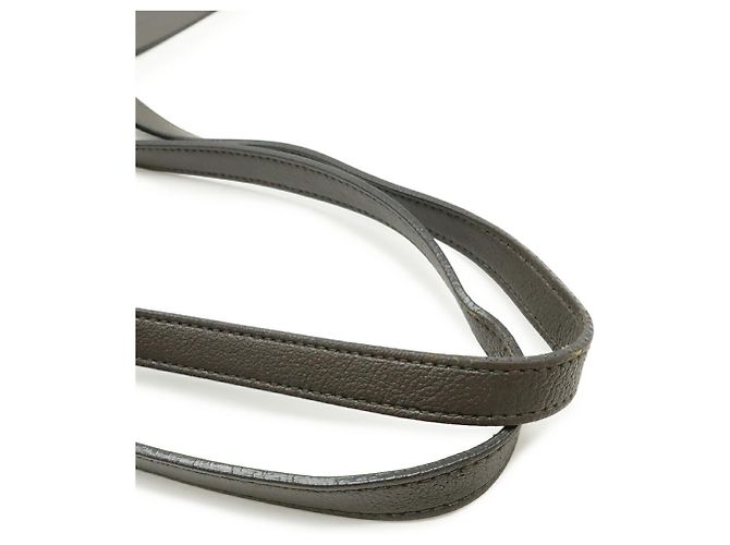 Borsa a tracolla in pelle grigia Yves Saint Laurent Marrone - vista 5