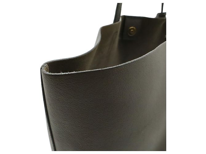 Borsa a tracolla in pelle grigia Yves Saint Laurent Marrone - vista 6