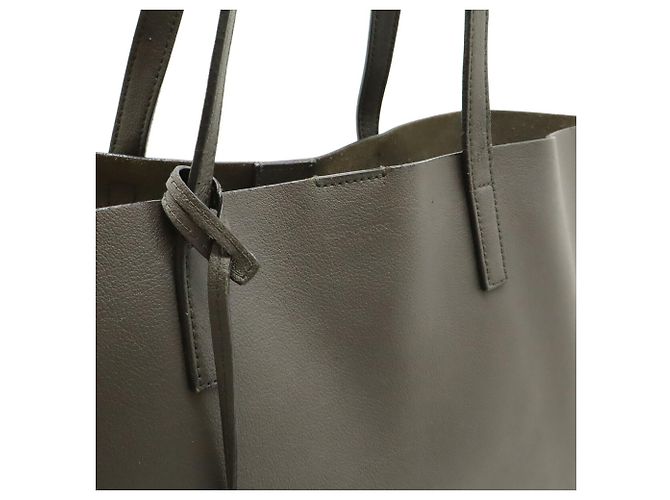 Borsa a tracolla in pelle grigia Yves Saint Laurent Marrone - vista 8