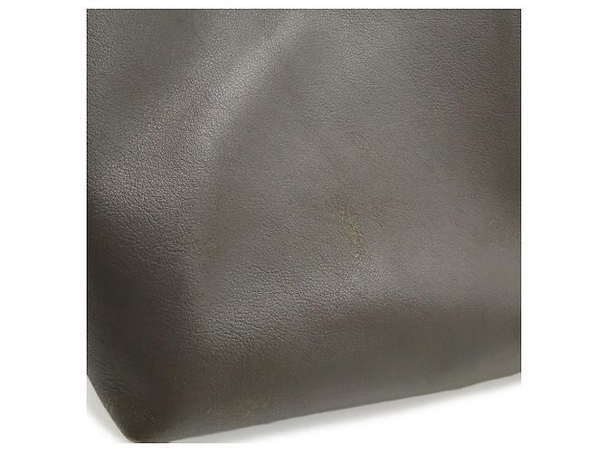 Borsa a tracolla in pelle grigia Yves Saint Laurent Marrone - vista 9