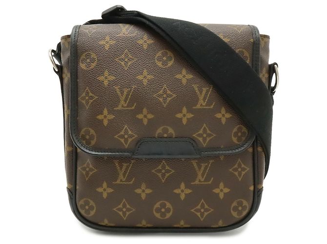 Borsa a tracolla Louis Vuitton Monogram Macassar Bass PM Marrone Nero - vista 2