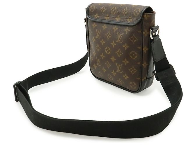 Borsa a tracolla Louis Vuitton Monogram Macassar Bass PM Marrone Nero - vista 3