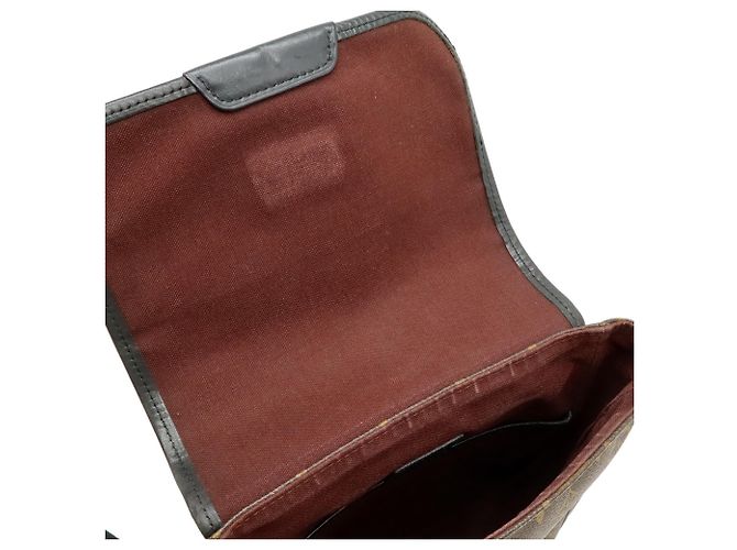 Borsa a tracolla Louis Vuitton Monogram Macassar Bass PM Marrone Nero - vista 7