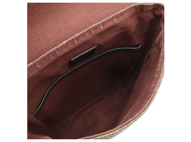 Borsa a tracolla Louis Vuitton Monogram Macassar Bass PM Marrone Nero - vista 8