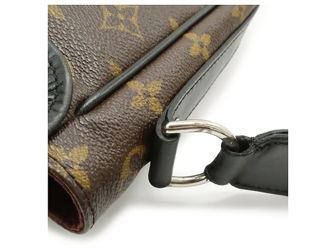 Borsa a tracolla Louis Vuitton Monogram Macassar Bass PM Marrone Nero - vista 9