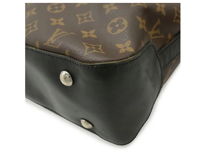 Borsa Tote Louis Vuitton Monogram Macassar Davis Marrone Nero - vista 4