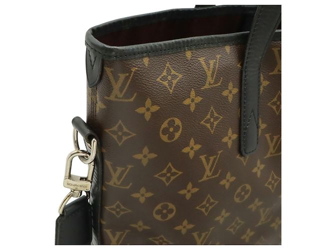 Borsa Tote Louis Vuitton Monogram Macassar Davis Marrone Nero - vista 5