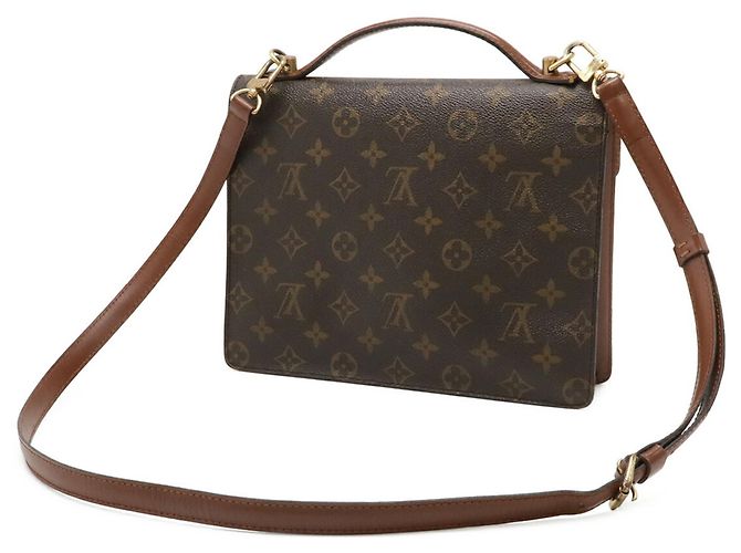Borsa Louis Vuitton Monogram Monceau 26 Marrone - vista 3
