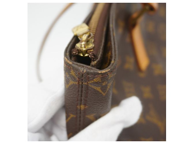 Borsa a Spalla Louis Vuitton Monogram Cabas Mezzo Marrone - vista 7