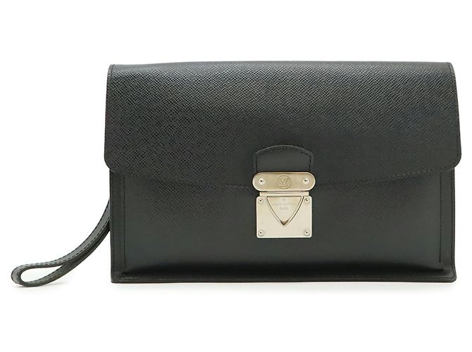 Clutch Louis Vuitton Taiga Belaia Nero Grigio - vista 2