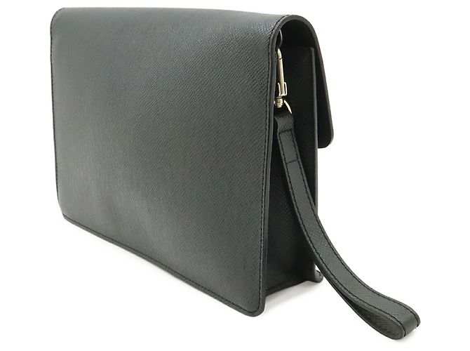 Clutch Louis Vuitton Taiga Belaia Nero Grigio - vista 3