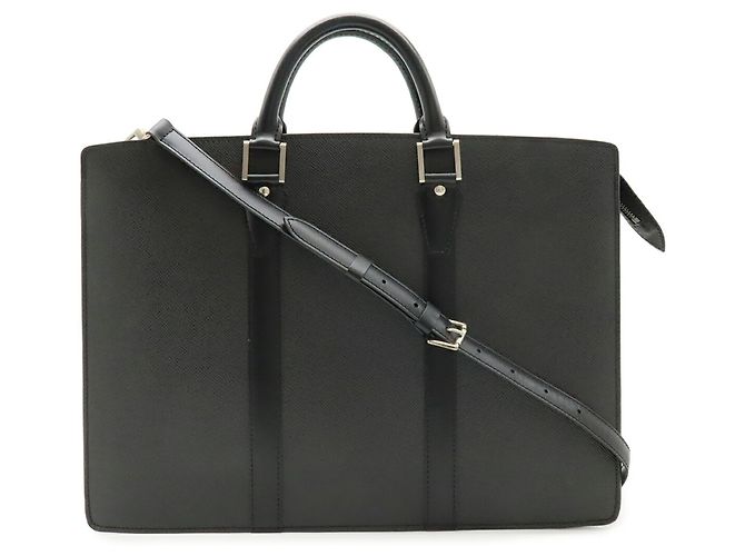 Borsa Louis Vuitton Taiga Port Document Rosan Nero Grigio - vista 2