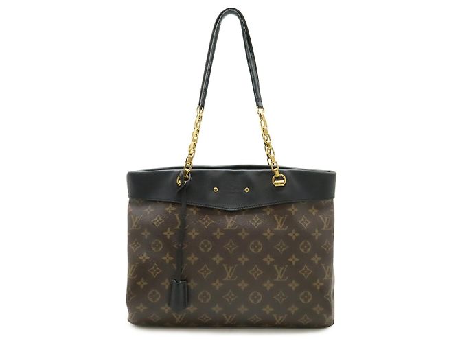 Borsa Tote Louis Vuitton Monogram Pallas Shopper Nero - vista 2