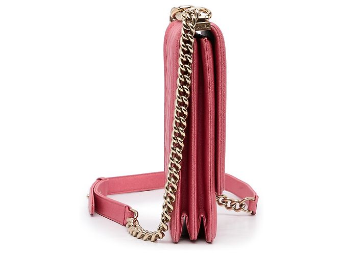 Chanel Boy Flap North South in Caviar Trapuntato Rosa - vista 4
