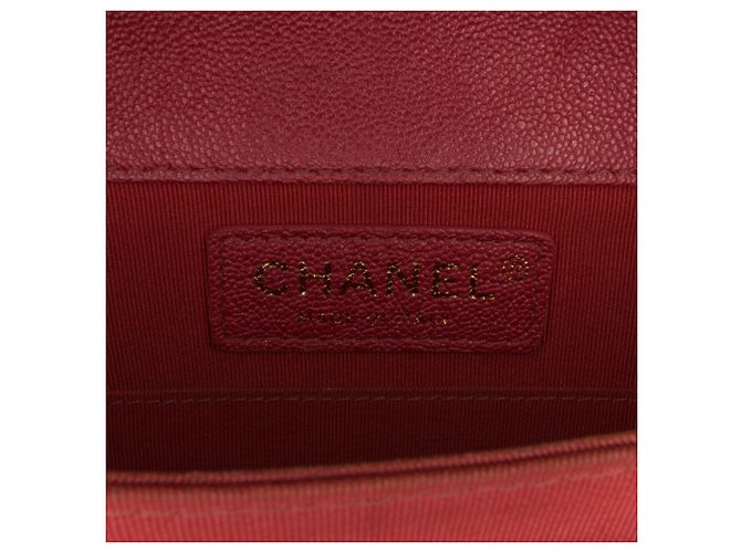 Chanel Boy Flap North South in Caviar Trapuntato Rosa - vista 9