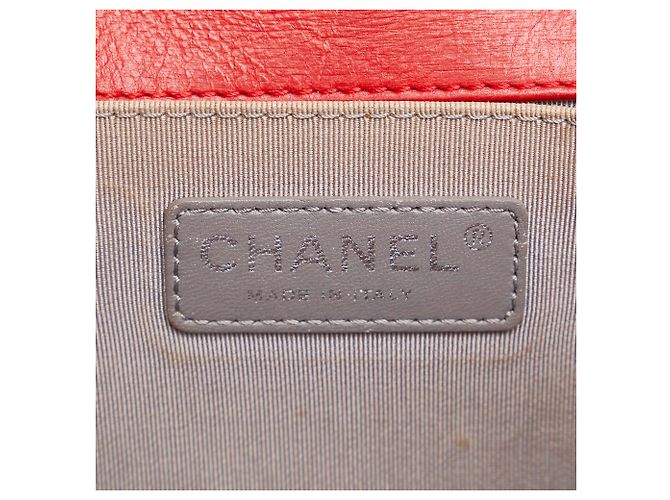 Chanel Red Old Medium Calfskin Double Stitch Boy Flap Rosso - vista 6