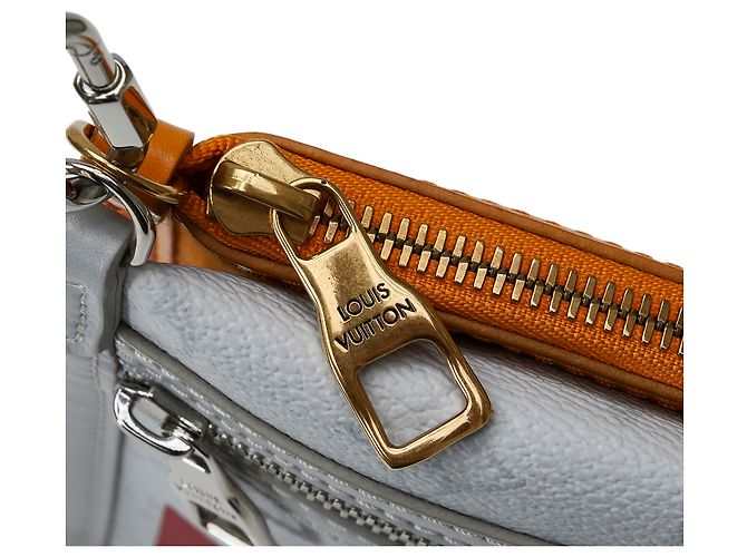 Louis Vuitton Gray Monogram Antartica Double Flat Messenger Marrone Grigio - vista 9