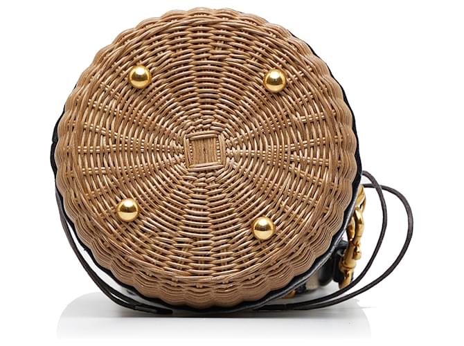 Borsa a secchiello in vimini Dior Brown Oblique Marrone - vista 4