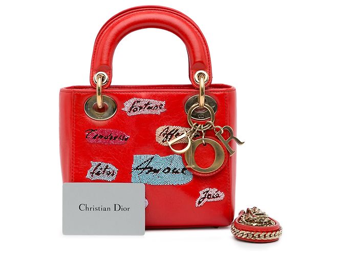 Lady Dior in pelle di vitello rosso con paillettes
Mini - vista 10