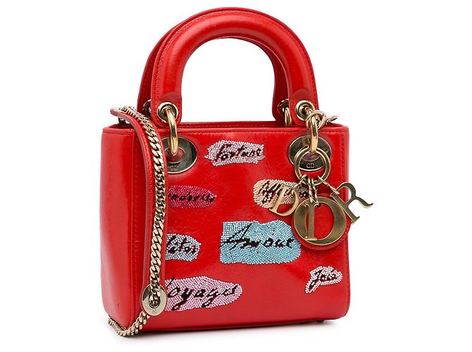 Lady Dior in pelle di vitello rosso con paillettes
Mini - vista 2