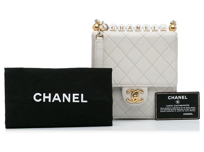 Chanel White Mini Chic Pearls Crossbody Bianco - vista 11
