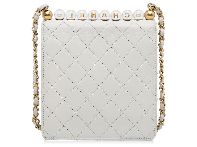 Chanel White Mini Chic Pearls Crossbody Bianco - vista 3