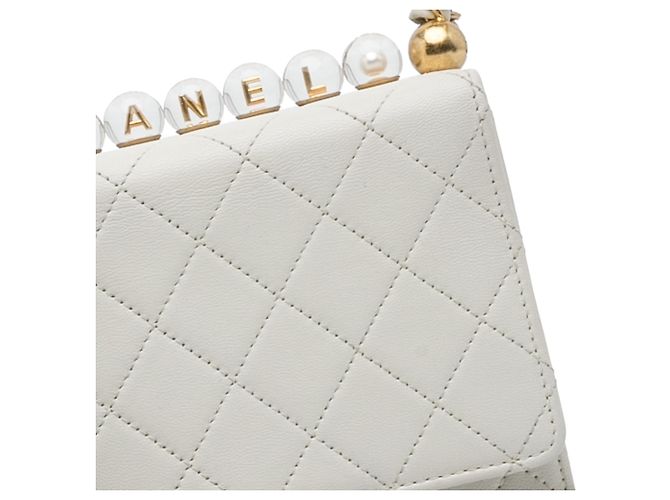 Chanel White Mini Chic Pearls Crossbody Bianco - vista 8