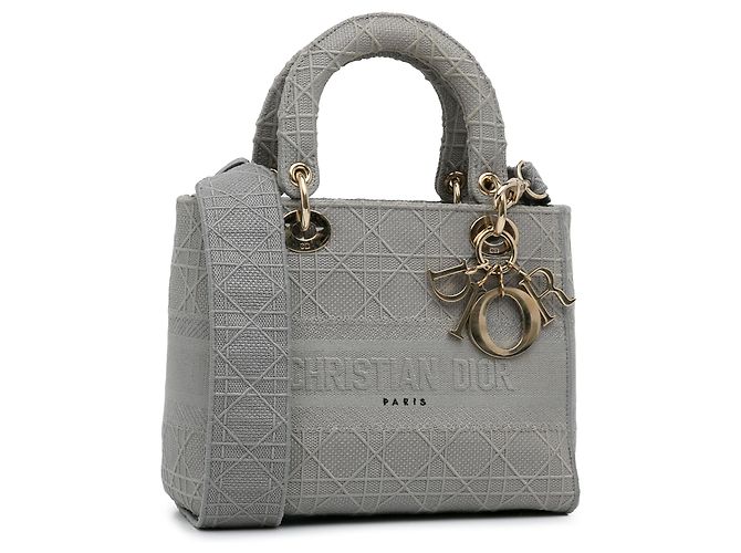 Dior Grau Canvas Cannage Lady D Lite Medium Braun - Ansicht 2