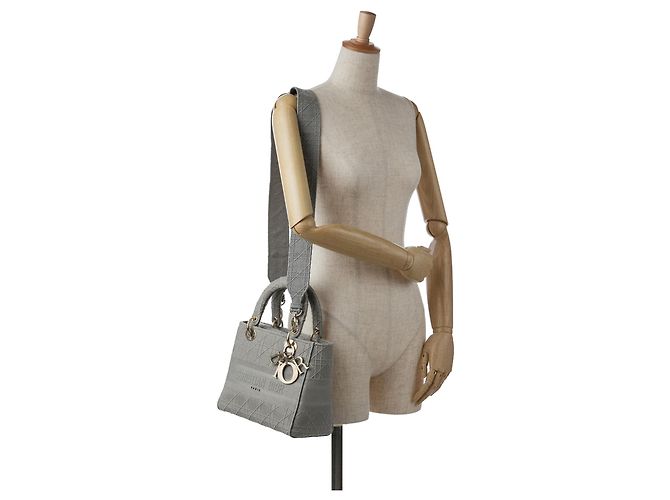 Dior Grau Canvas Cannage Lady D Lite Medium Braun - Ansicht 22