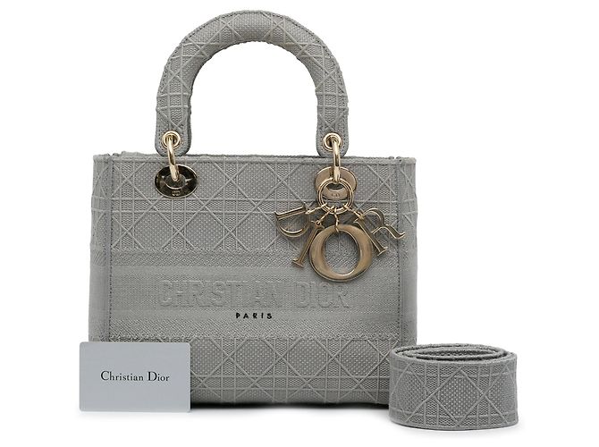 Dior Grau Canvas Cannage Lady D Lite Medium Braun - Ansicht 23