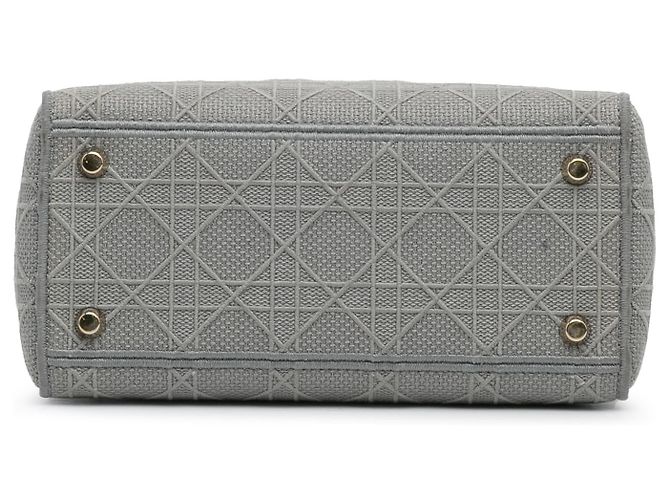 Dior Grau Canvas Cannage Lady D Lite Medium Braun - Ansicht 5