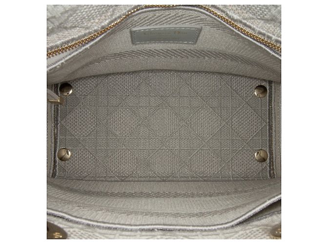 Dior Grau Canvas Cannage Lady D Lite Medium Braun - Ansicht 6