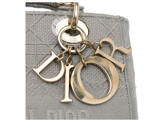 Dior Grau Canvas Cannage Lady D Lite Medium Braun - Ansicht 9