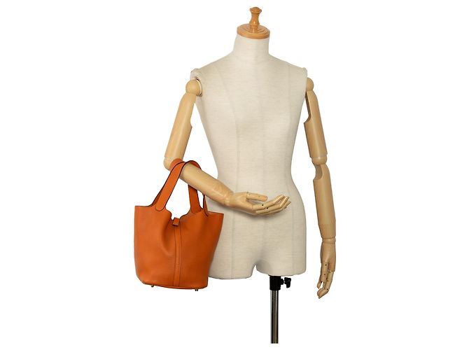 Hermès Orange Clemence Picotin Lock 22 - vue 13