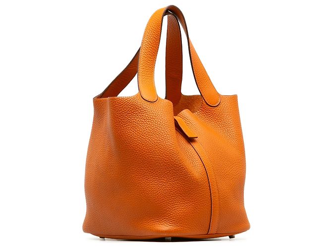 Hermès Orange Clemence Picotin Lock 22 - vue 2