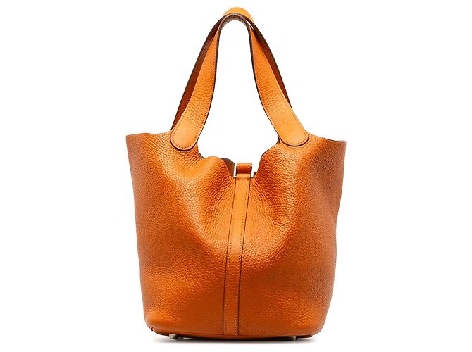 Hermès Orange Clemence Picotin Lock 22 - vue 3