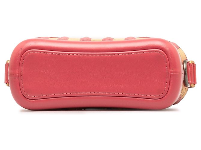 Chanel Gabrielle Crossbody in rattan rosa, piccola - vista 4