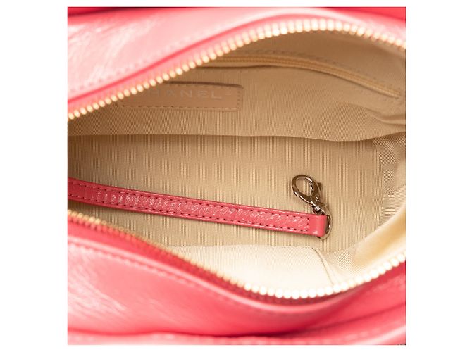 Chanel Gabrielle Crossbody in rattan rosa, piccola - vista 5