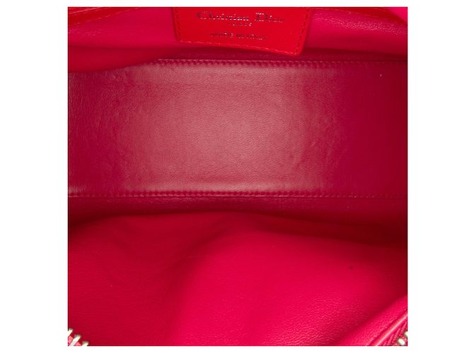 Lady Dior aus zweifarbigem orangefarbenem Lammleder, Größe Medium - Ansicht 6