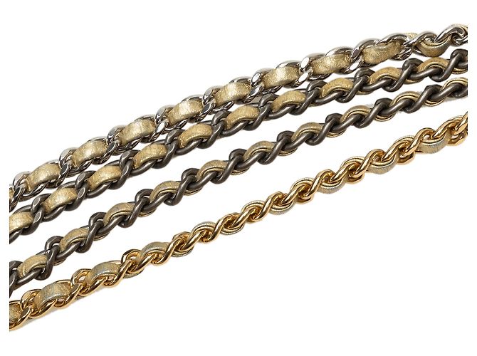 Chanel Gabrielle Crossbody in agnello metallizzato oro Small D'oro - vista 14